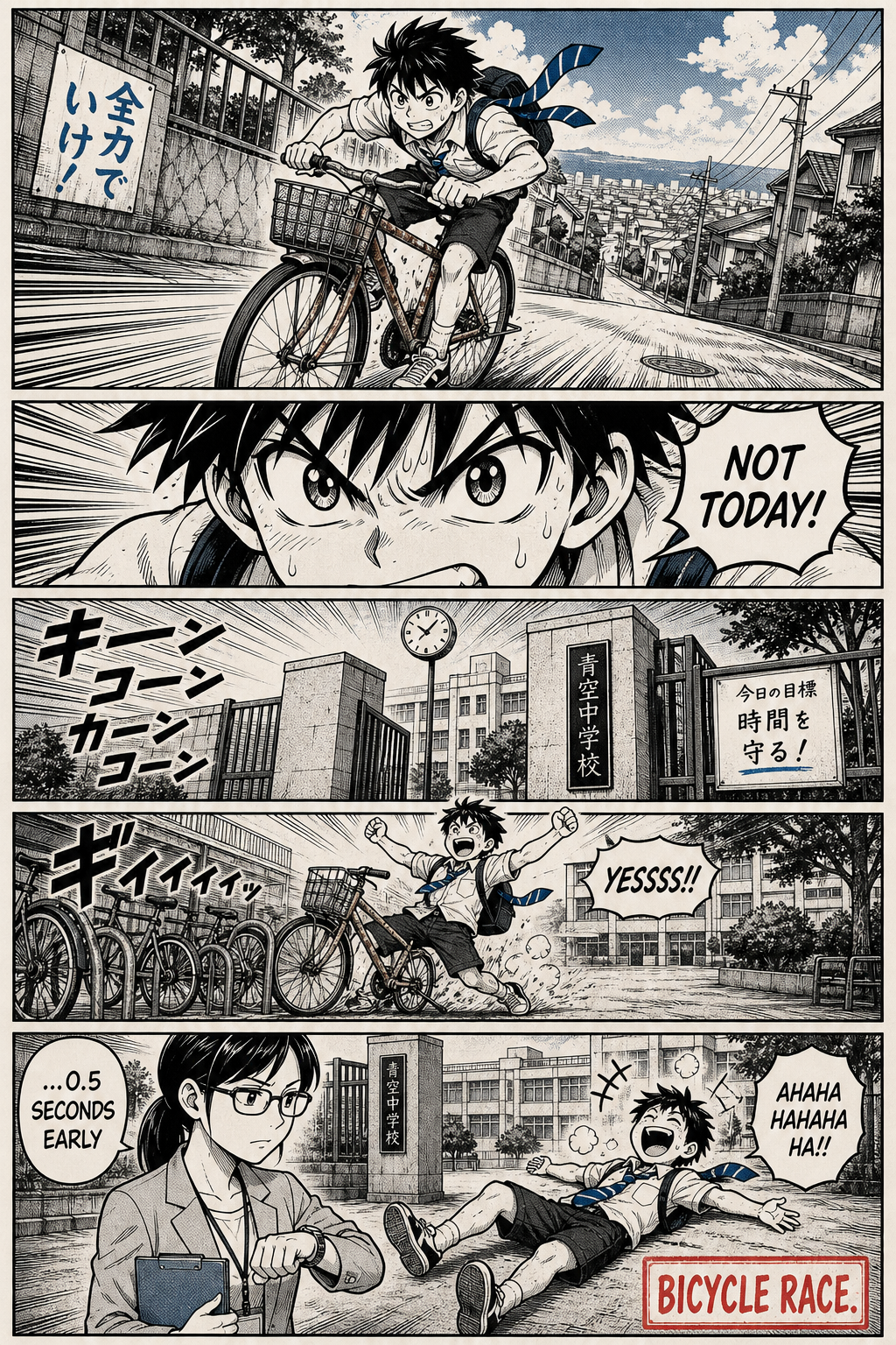 Bicycle Race — community sample published on AI Manga
